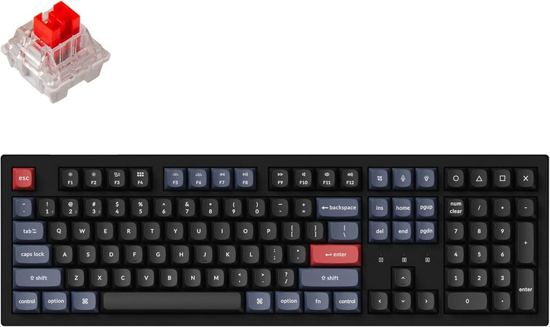 Keychron K10 Pro Wireless Custom Mechanical Keyboard, Full-Size QMK/VIA Programmable Bluetooth/Wired White Backlight with Hot-swappable K Pro Red Switch Compatible with Mac Windows Linux - Image 1